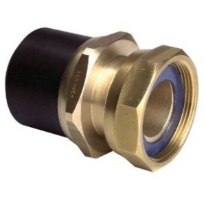 Spigot transition female coupler with loose nut
